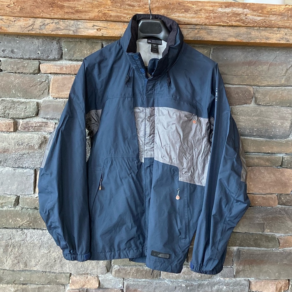 Y2K Vintage REI E1 Elements Waterproof Vented Hooded Rain Jacket